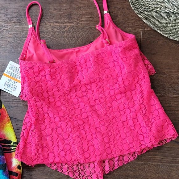 24th & Ocean Pink Ruffle Tankini - Picture 4 of 9